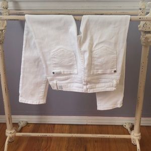 Girls white denim skinny boyfriend jeans